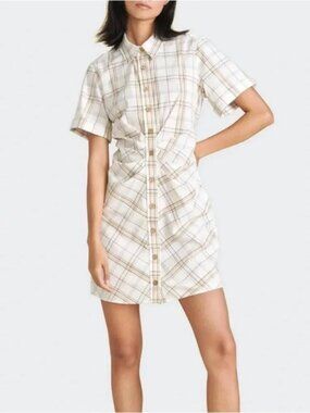 Veronica Beard Lora Plaid Mini Shirt Dress – Size XS